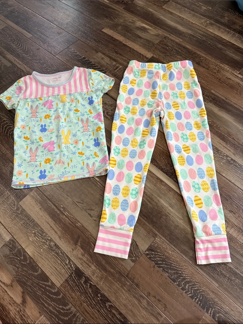 Matilda Jane Pastel‎ Bunny & Easter Egg Pajama Set - Pink, Yellow, Blue, Green